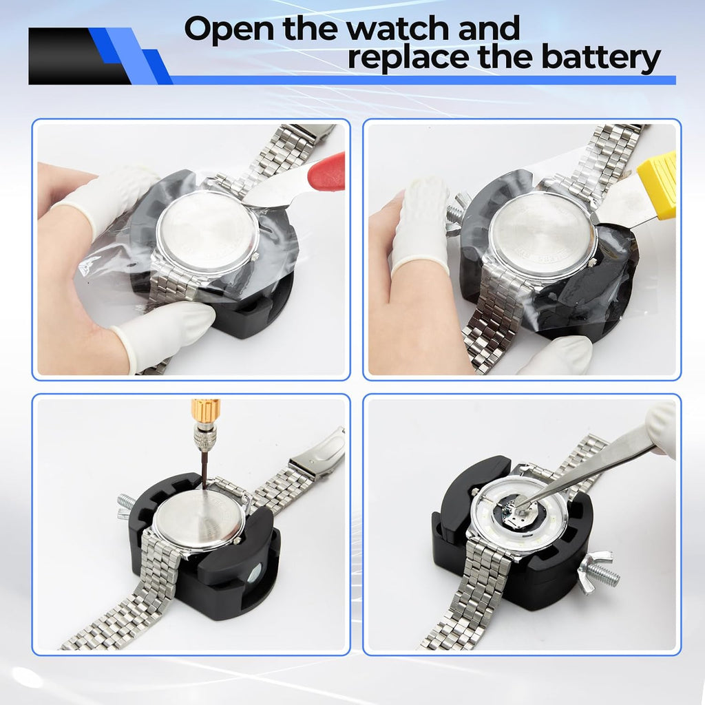 192 PCS Watch Repair Kit, Link Removal Tool Case Opener Spring Bar | Battery replacement tool, stainless steel, PU