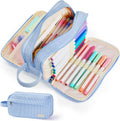 High Capacity Pencil Case, Soft Corduroy Pencil Pouch | Large Pencil Bag with 4 Compartments, Sturdy Zipper, Cute