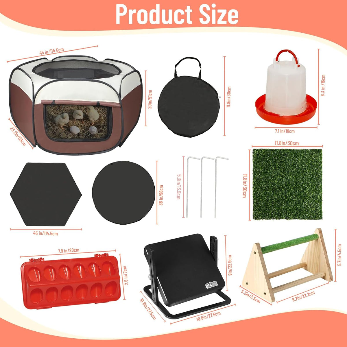 Brooder Box for Chick Starter Kit - 2026 Upgrade Dual Door Chicken Brooder Pen/Playpen/Tent with 10*10 in Brooder