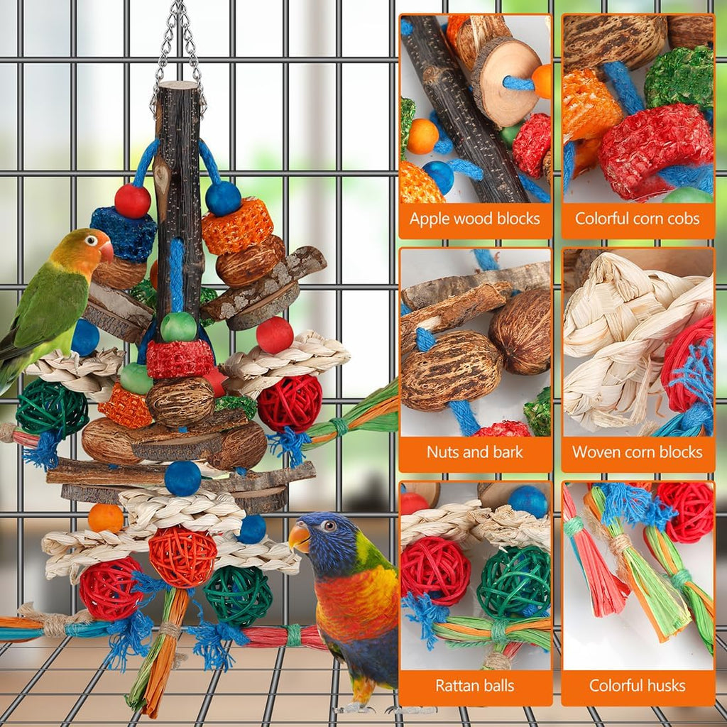 Bird Toys,Parrot Toys Exciting Chewing Fun for Parakeets,Cockatiels,Conures,Lovebirds,African Gray Cockatoos Amazon