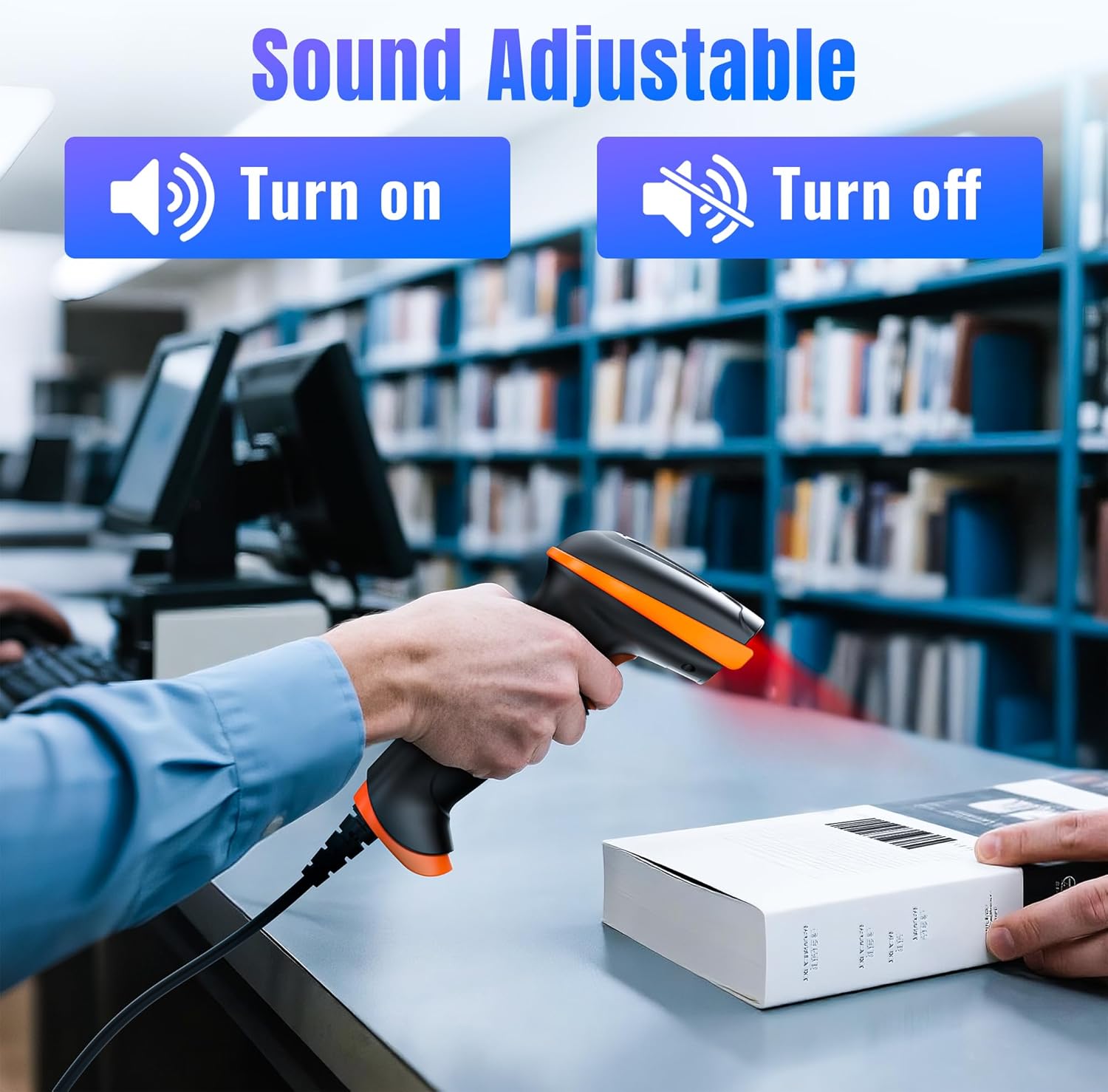 Barcode Scanner 2D USB Wired: Ergonomic Handle Plug and Play, D5100Y | IP54 Protection, 640*480 CMOS Rolling, 1D 2D