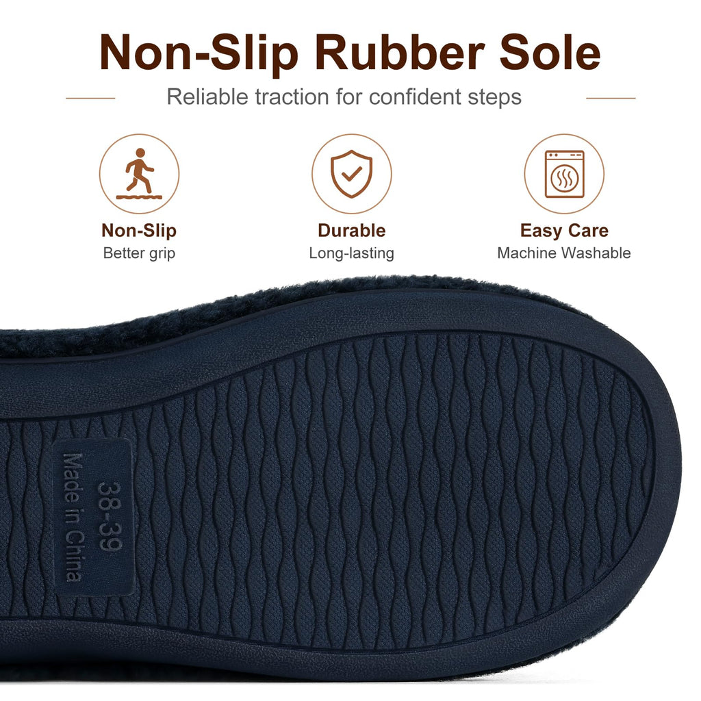 Cozy Curly Fleece Memory Foam Fuzzy Slippers for Women