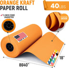 18" Paper Dispenser with Cutter + Orange Kraft Paper Roll