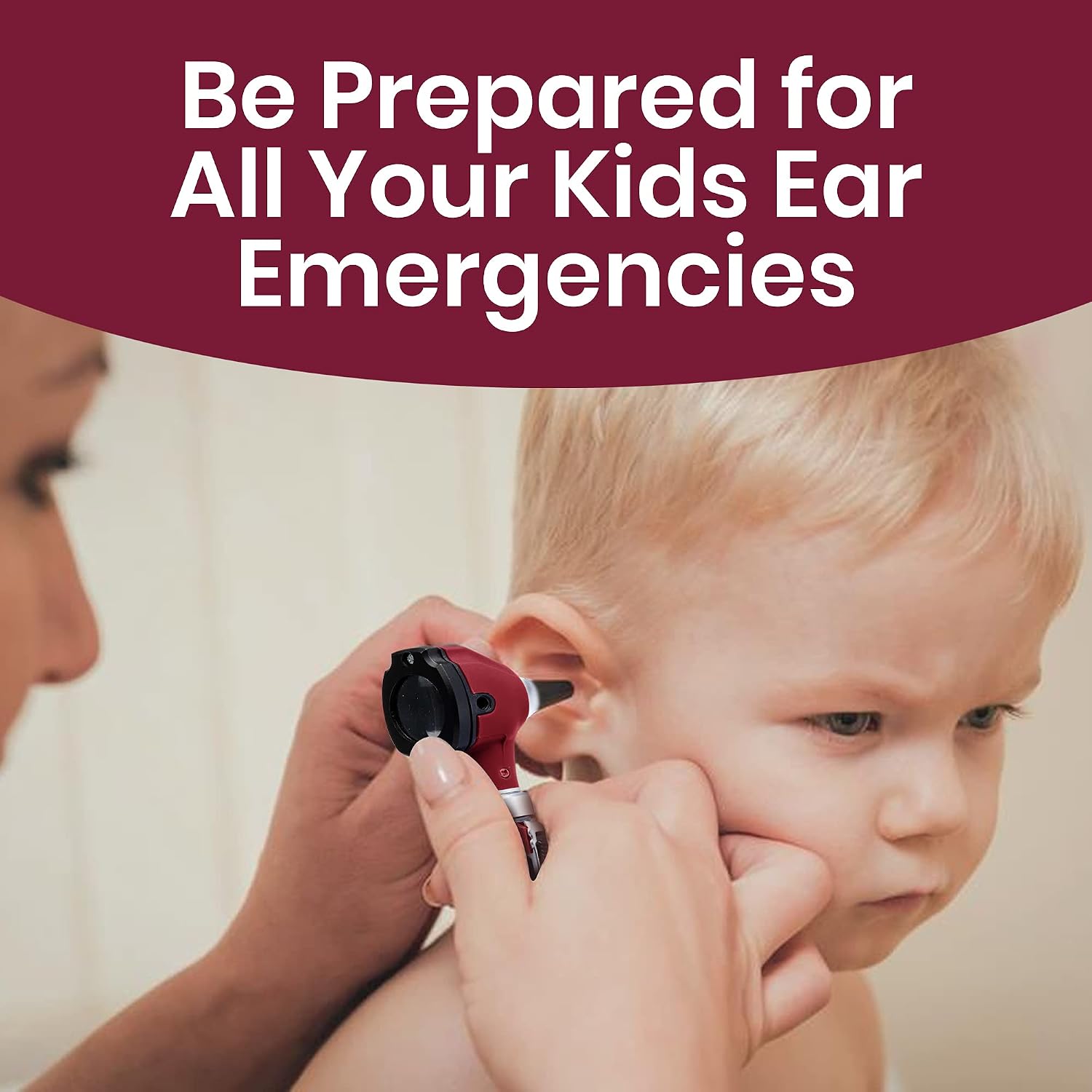 ZetaLife Otoscope - Ear Scope with Light, Ear Infection Detector, Pocket Size (Maroon Color)