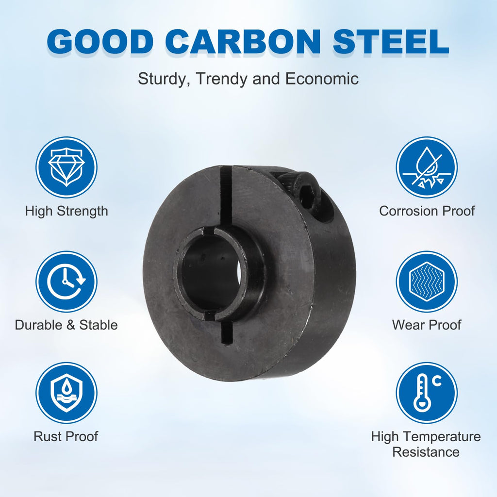 MECCANIXITY Single Split Shaft Collar 3/8"(10mm) Bore Carbon Steel