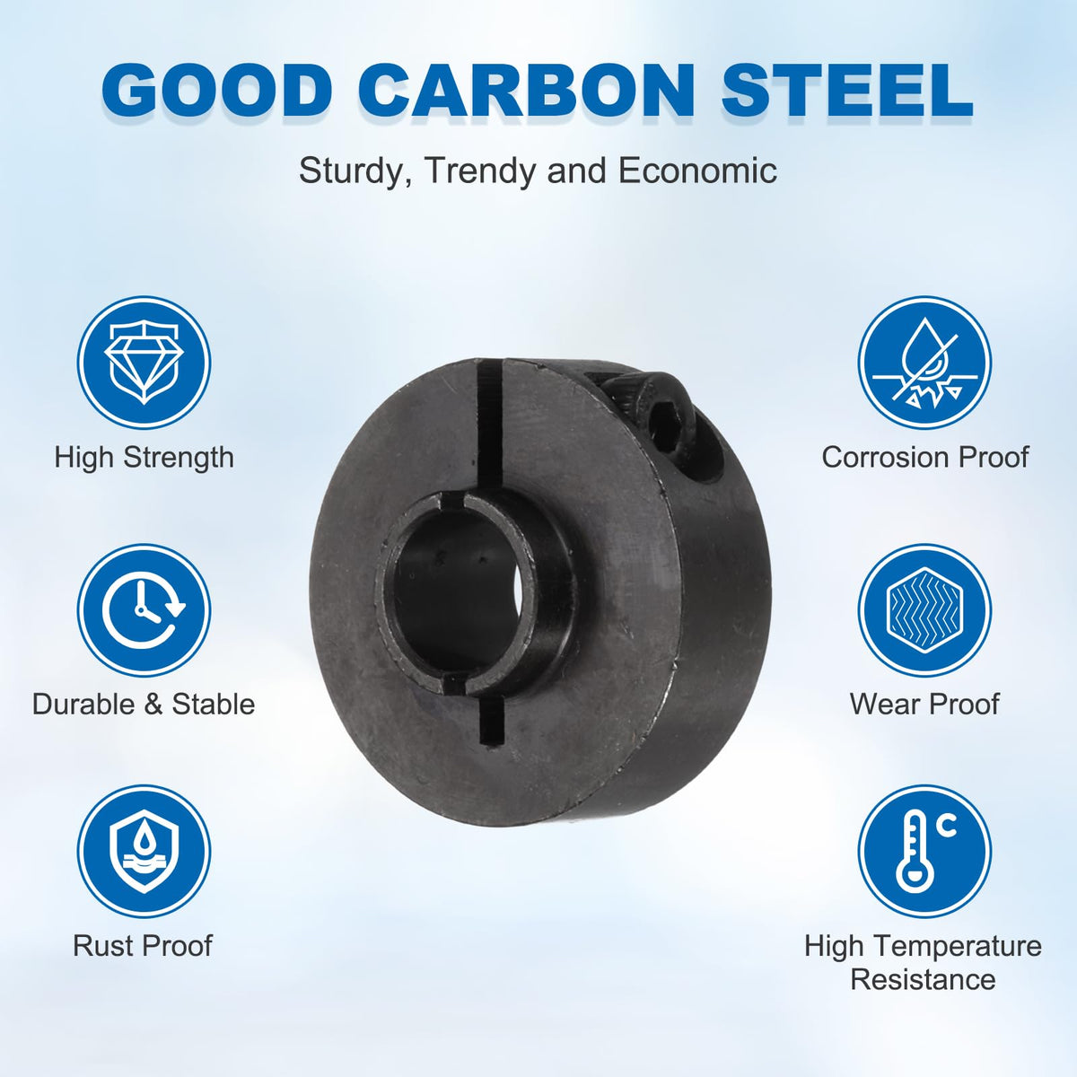 MECCANIXITY Single Split Shaft Collar 3/8"(10mm) Bore Carbon Steel