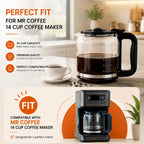 14 cups coffee maker replacement pot,compatible with mr coffee BVMC-PC14BL2