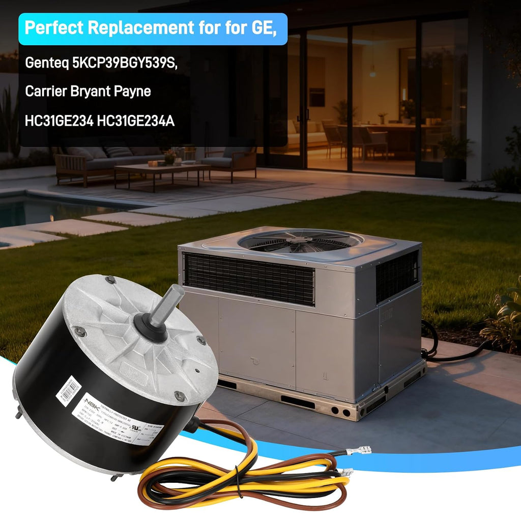 Margar 5KCP39BGY539S Condenser Fan Motor, 1/12 HP 208-230V, Condenser Motor Direct Replacement for Carrier HC31GE234 HC31GE234A, Compatible with GE/Carrier/Bryant HVAC Systems