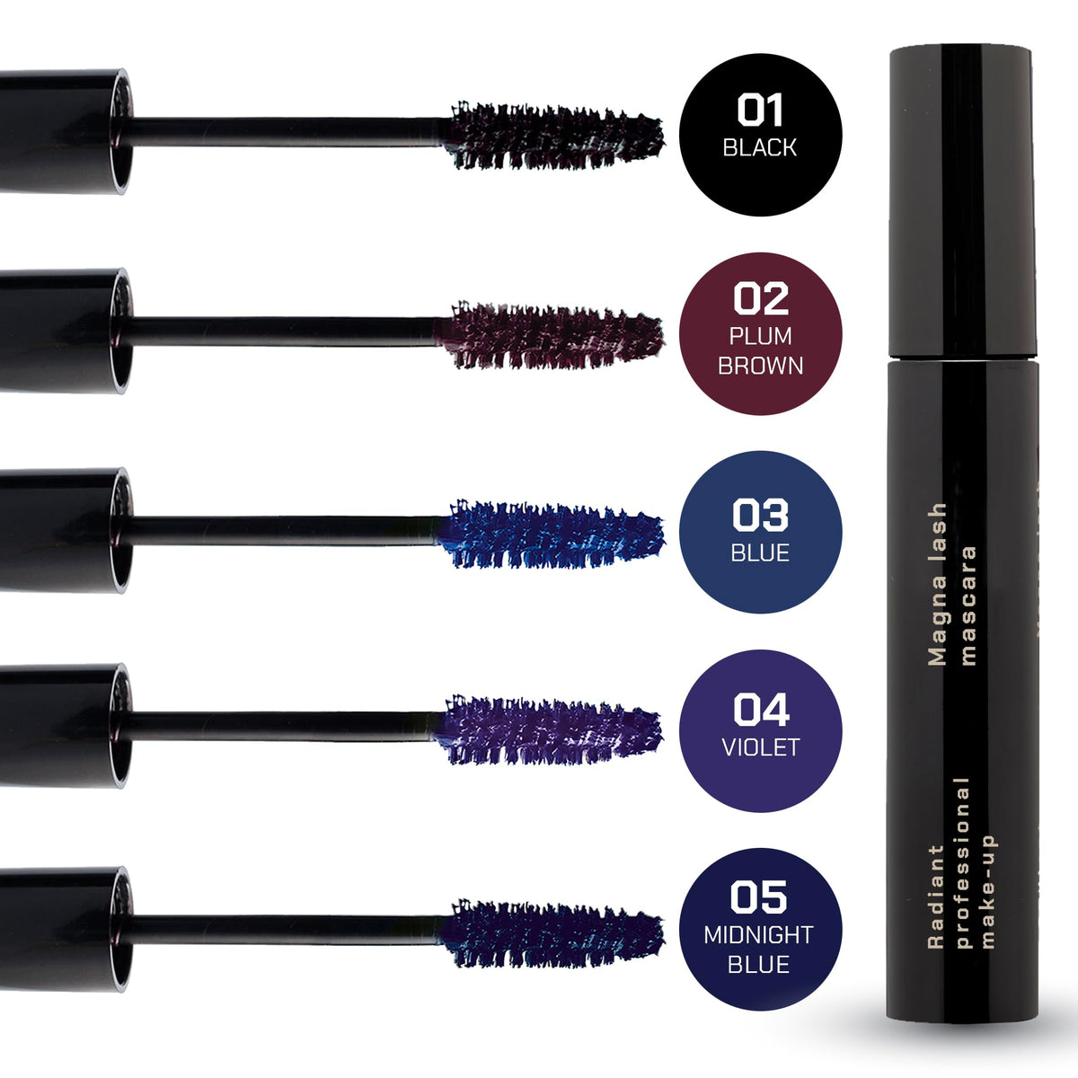 Radiant Professional Curl Lengthening Mascara, Cruelty Free, 03 Blue