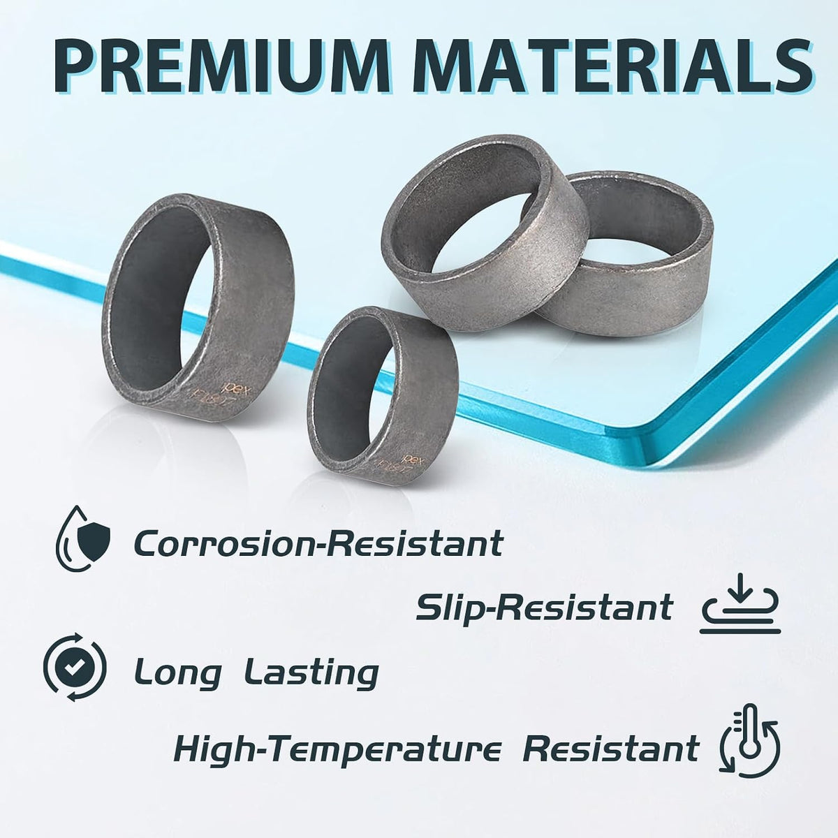 100Pack Bottled Seelink 1/2 Inch PEX Copper Ring(CLAMP024-100)