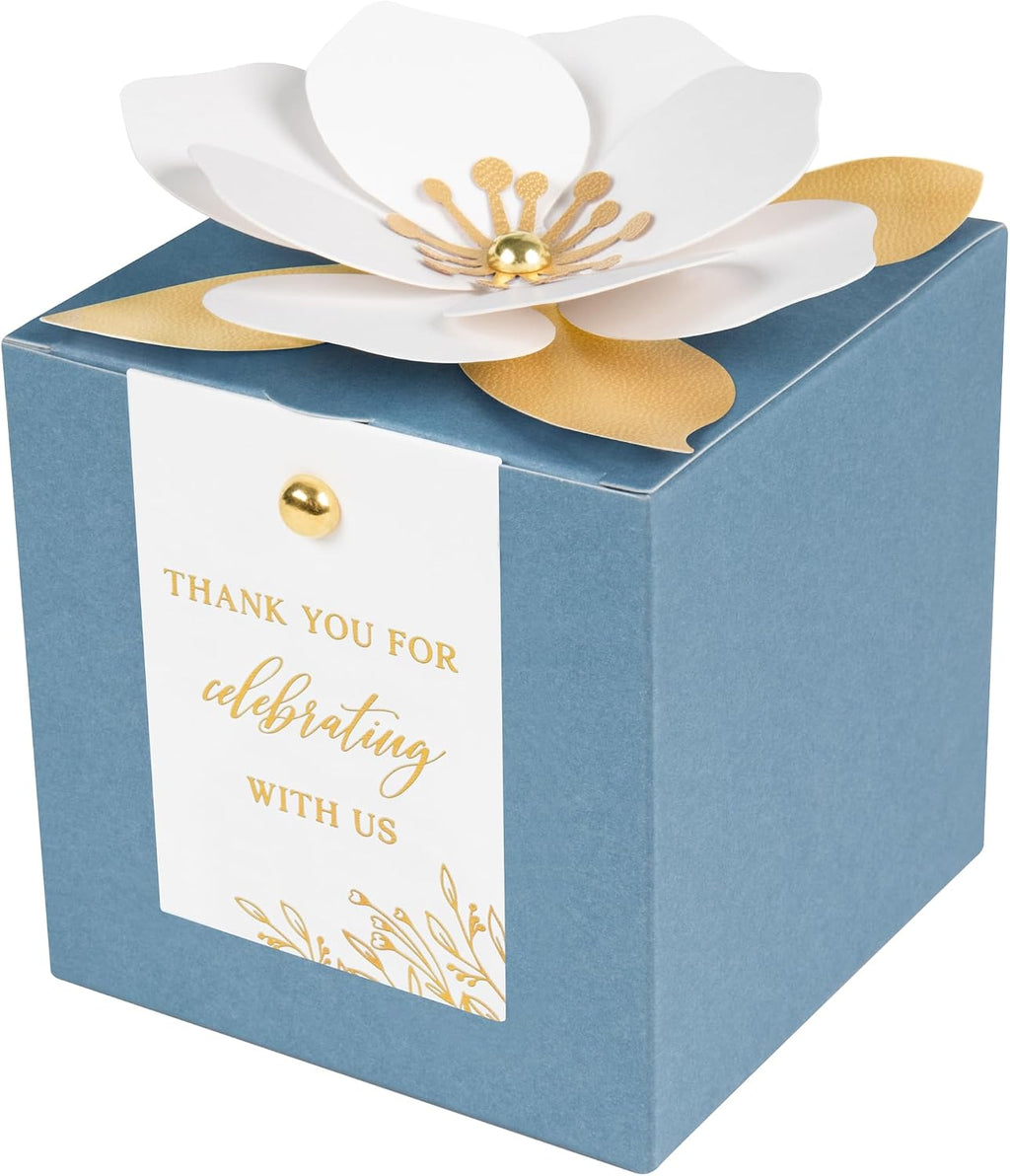 20 PCS Favor Boxes, Dusty Blue, 3.55x3.55x3.55