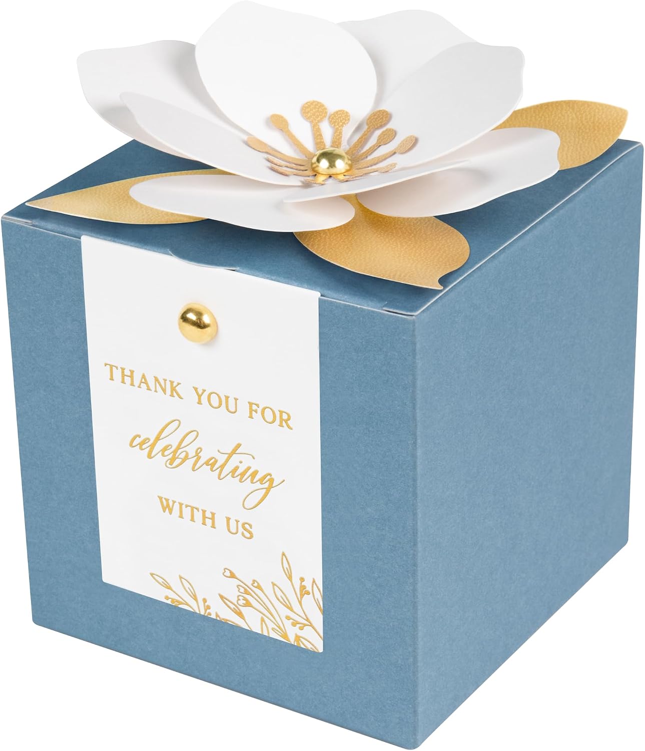 20 PCS Favor Boxes, Dusty Blue, 3.55x3.55x3.55