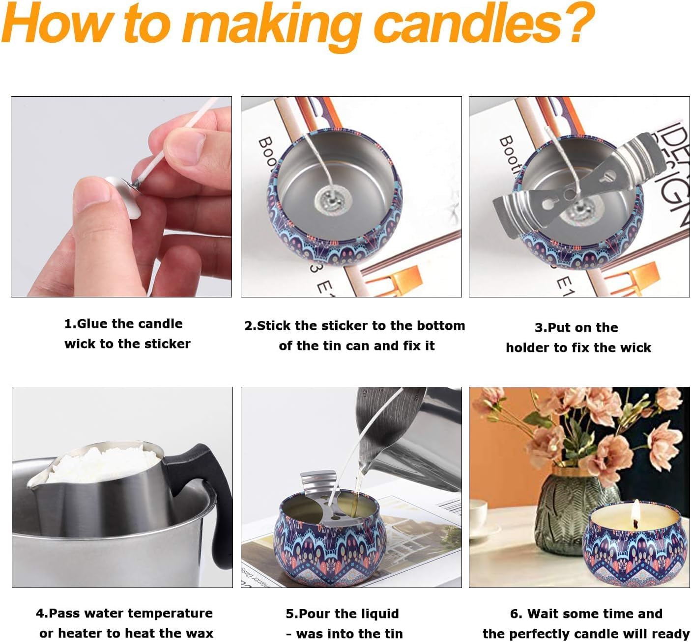 Candle Making Kit - 32oz Pouring Pot, 16oz Soy Wax Candle Making | Candle Making Kit for Home Decor&Gift,Contains soy