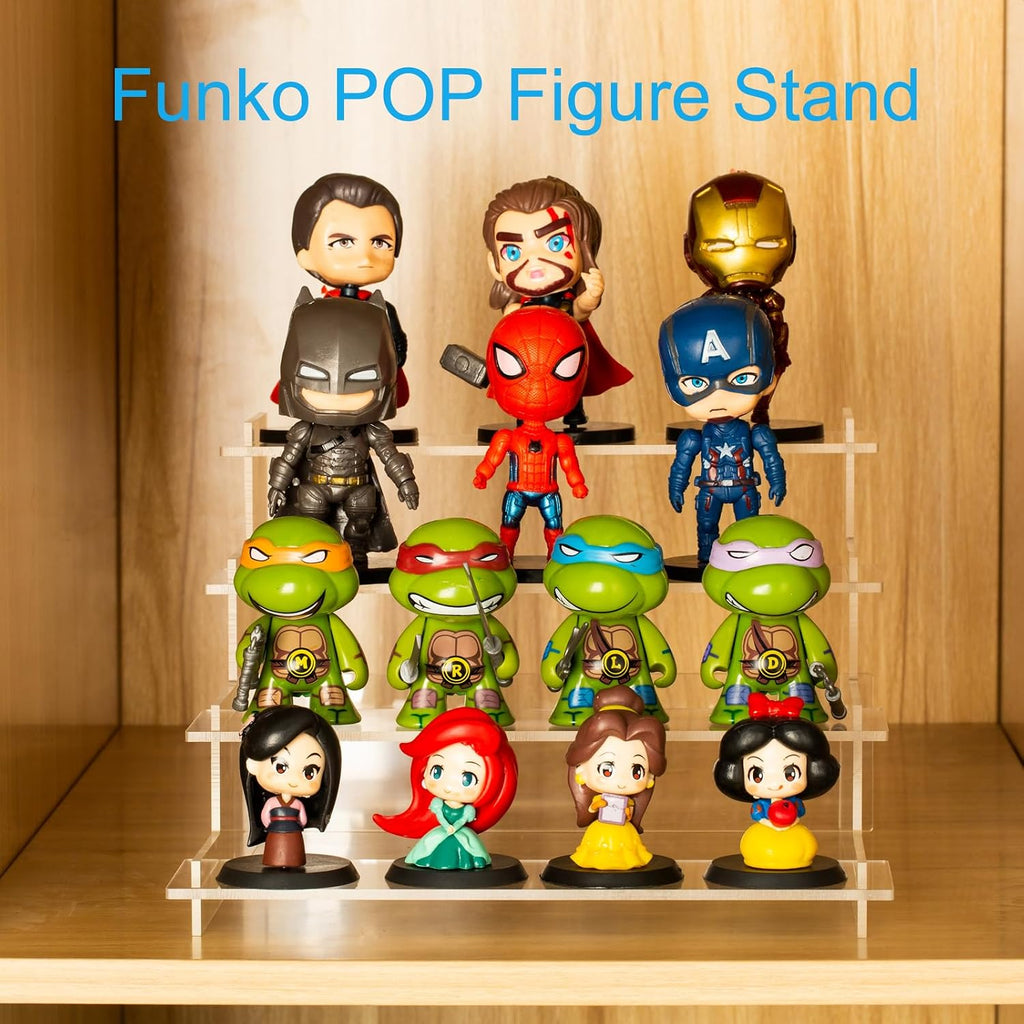 4 Tier Acrylic Display Risers, Perfume Organizer Stand, Cupcake Stand Holder, Clear Shelf Risers for Display Stands