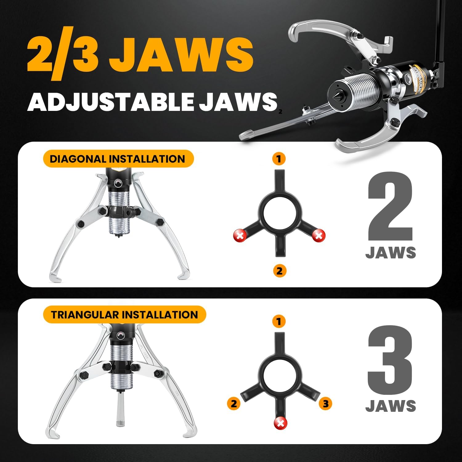 20 Ton Hydraulic Gear Puller Kit Wheel Bearing Pulling Separator