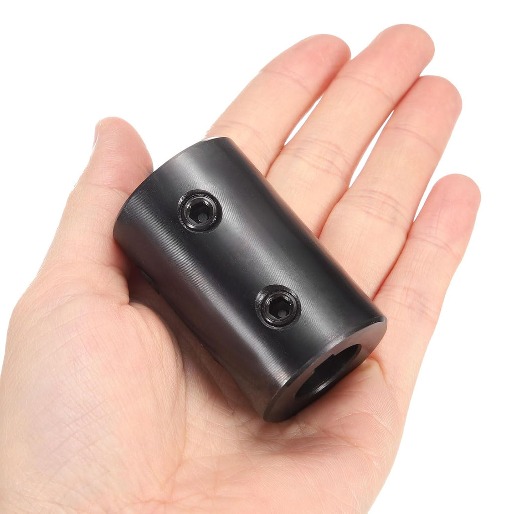uxcell Shaft Coupling, 5/8" Bore 1-1/4" OD 2" Length Black Oxide Plated ASTM1045 Steel Rigid Coupling for 3D Printers Motor Wheel(4 Set Screws)