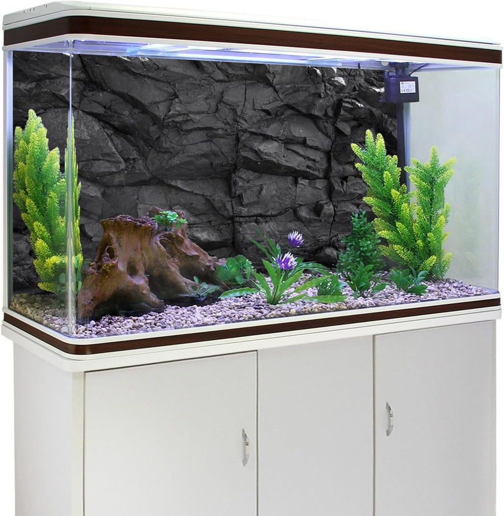 48x24 inches Stone Aquarium Background Black Rock Fish Tank Background