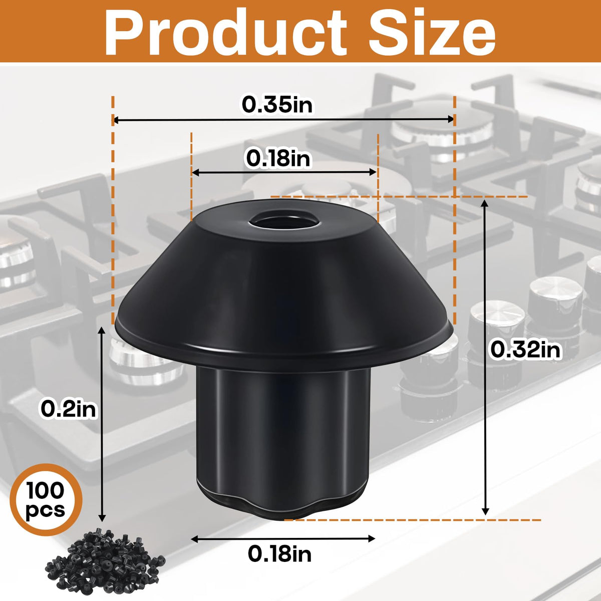 100-Pack 5304475129 Rubber Grate Feet for Gas Stove Top Grate