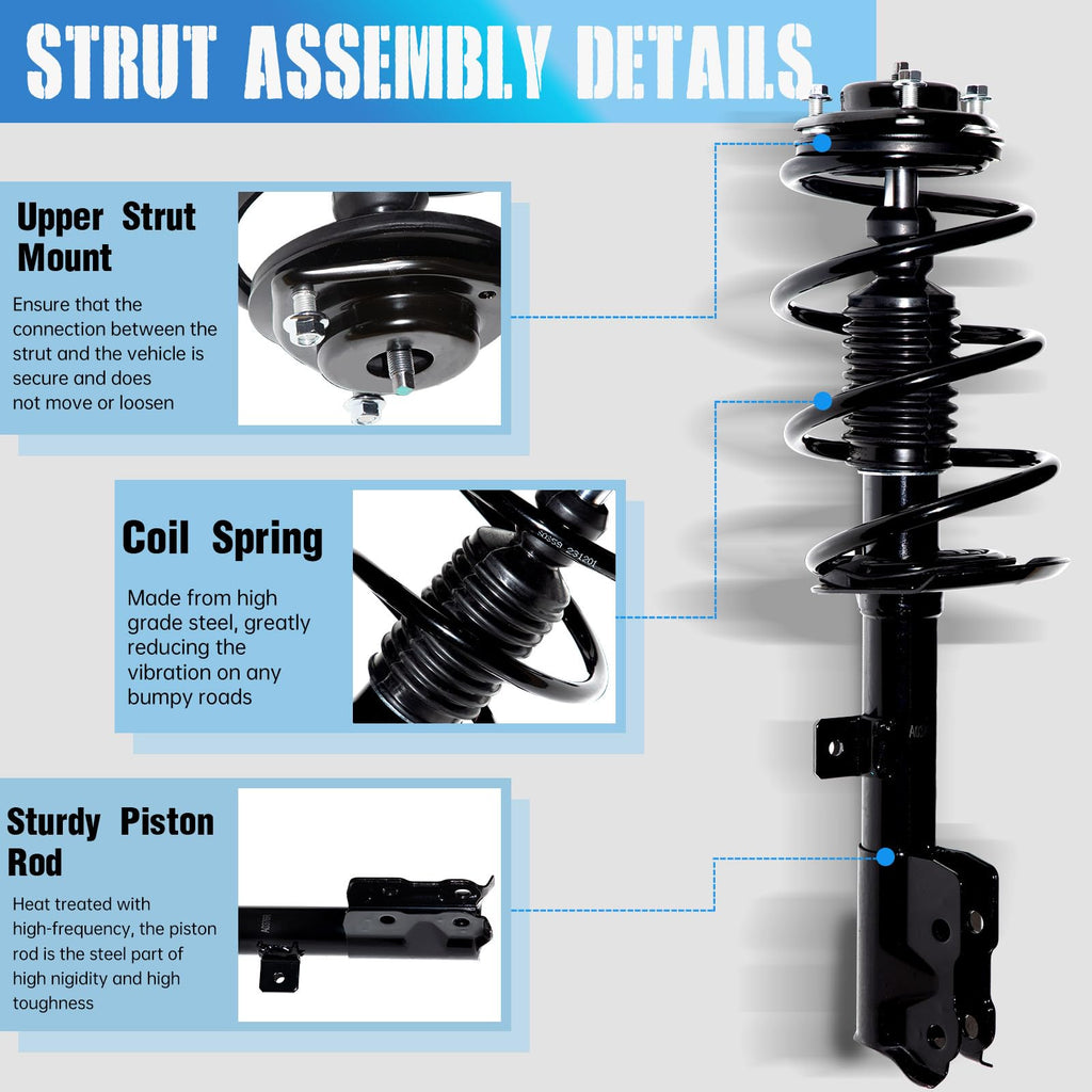 TRIBLE SIX Front Struts Assembly Replacement for Dodge Caliber Jeep