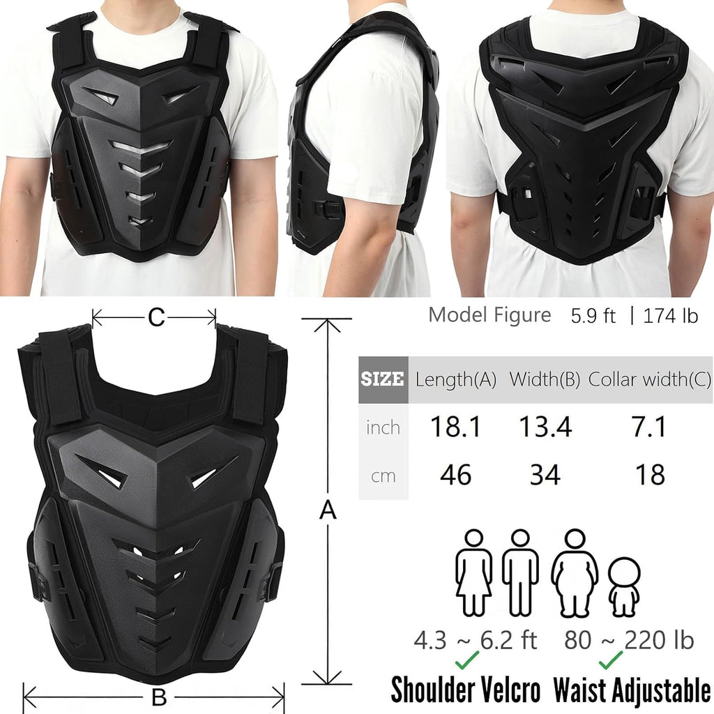Motorcycle Armor Body Guard Vest, Street Bike Riding Off-Road Racing Cycling Skiing Motocross Adult Chest Protector |