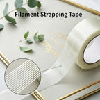 Strapping Tape 2 Inch x 35 Yards 1 Rolls, Heavy Duty Tape for Cargo, Clear Packing Tape Reinforced with Mono
