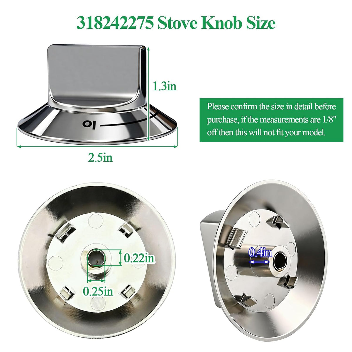 2Pcs 318242275 Burner Knob Compatible with Electrolux Range/Cooktop