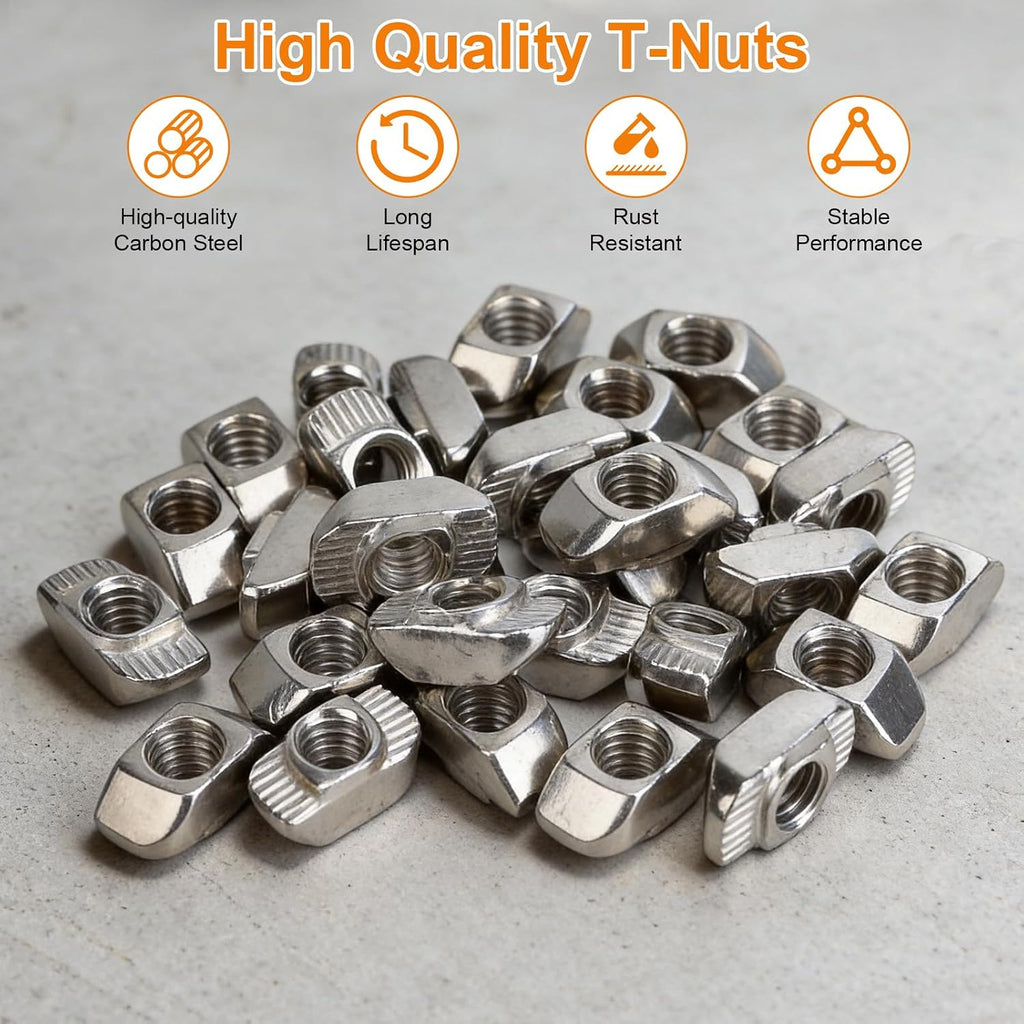 60pcs M8 T-Nut Screw Kit for 4040/4080 Series Aluminum Extrusion