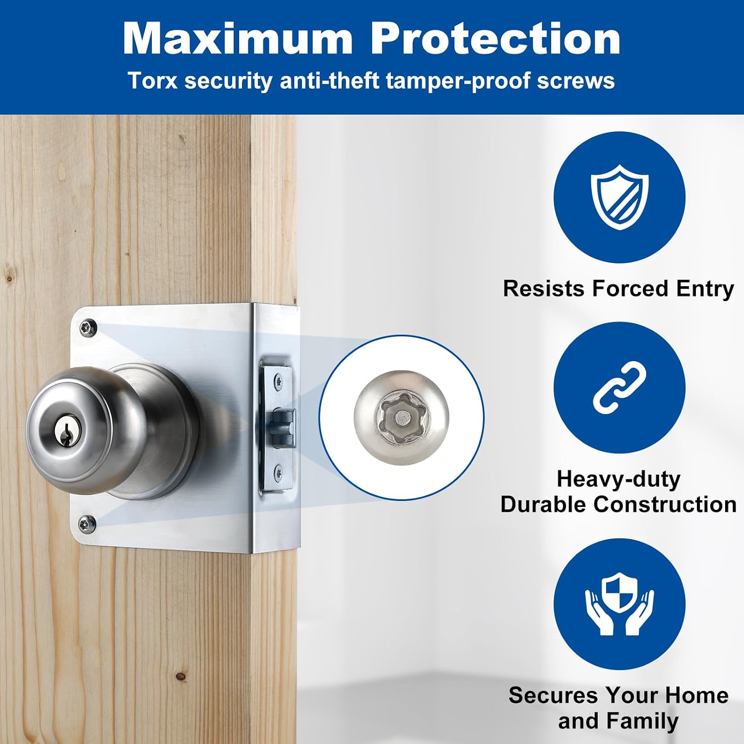 U 9553 Door Reinforcement Plate Kit for 1-3/4" Doors, 2-3/8" Backset | Stainless Steel ,Includes Door Strike Plate