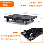 Moving Furniture Dolly 2-Pack, Connectable 500lbs Flat Cart