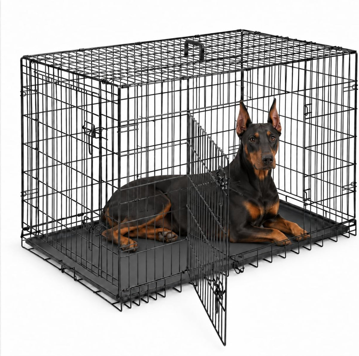 Extra Large Dog Crate 48 Inch Double Door Pet Cage Kennel