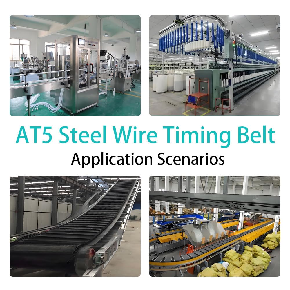 3D Printer & Packaging Machine Synchronous Belt, AT5-710-20 Polyurethane Timing Belt 2-Pack, Steel Cable Reinforced for Precision Transmission