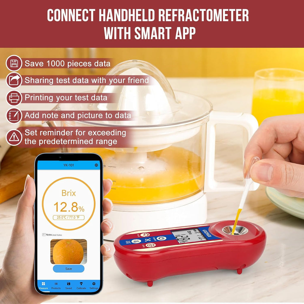 Digital Brix & Salinity Refractometer, Smart Sugar Test 0.0-60%