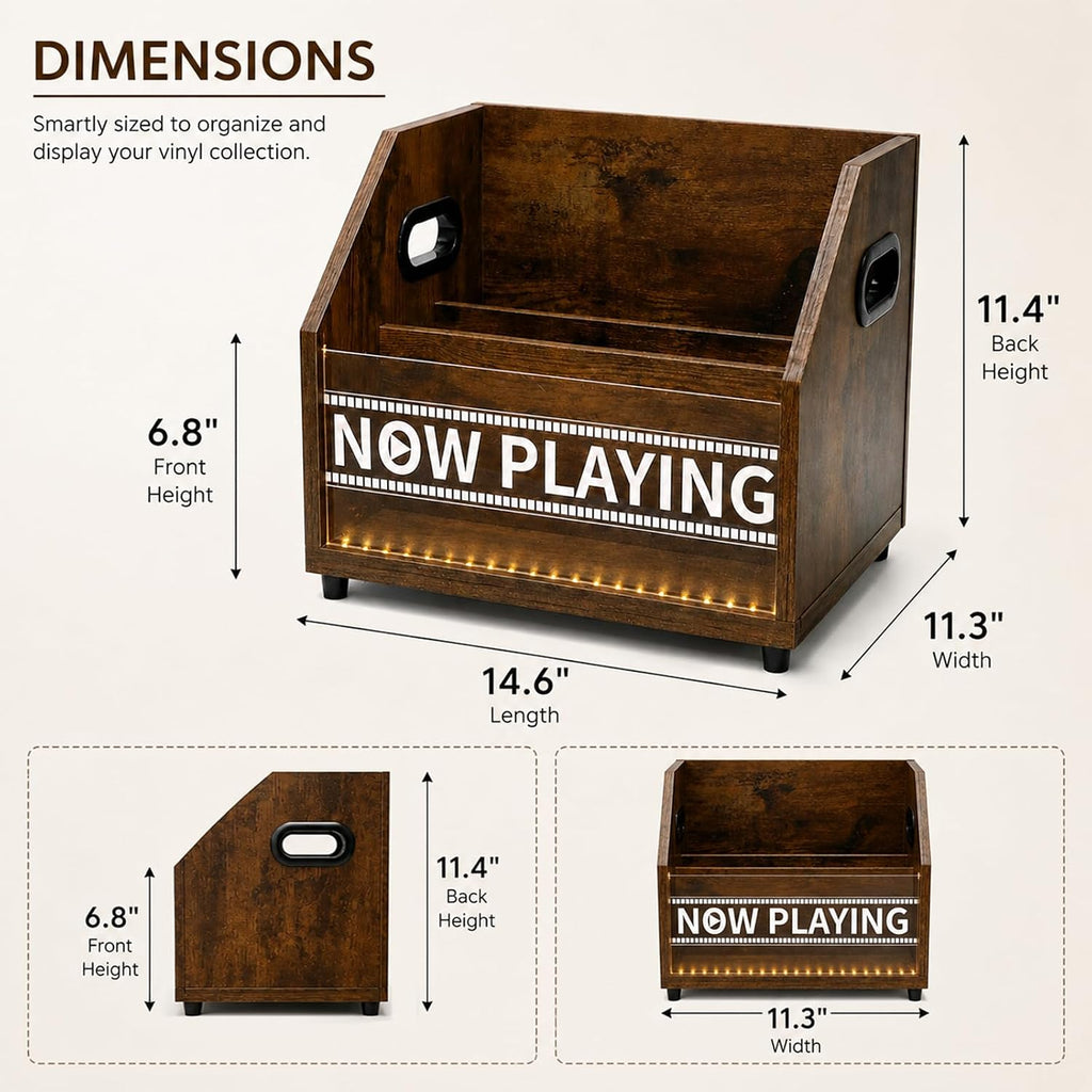 Vinyl Record Storage Box, Vinyl Record Holder & Record Storage Box