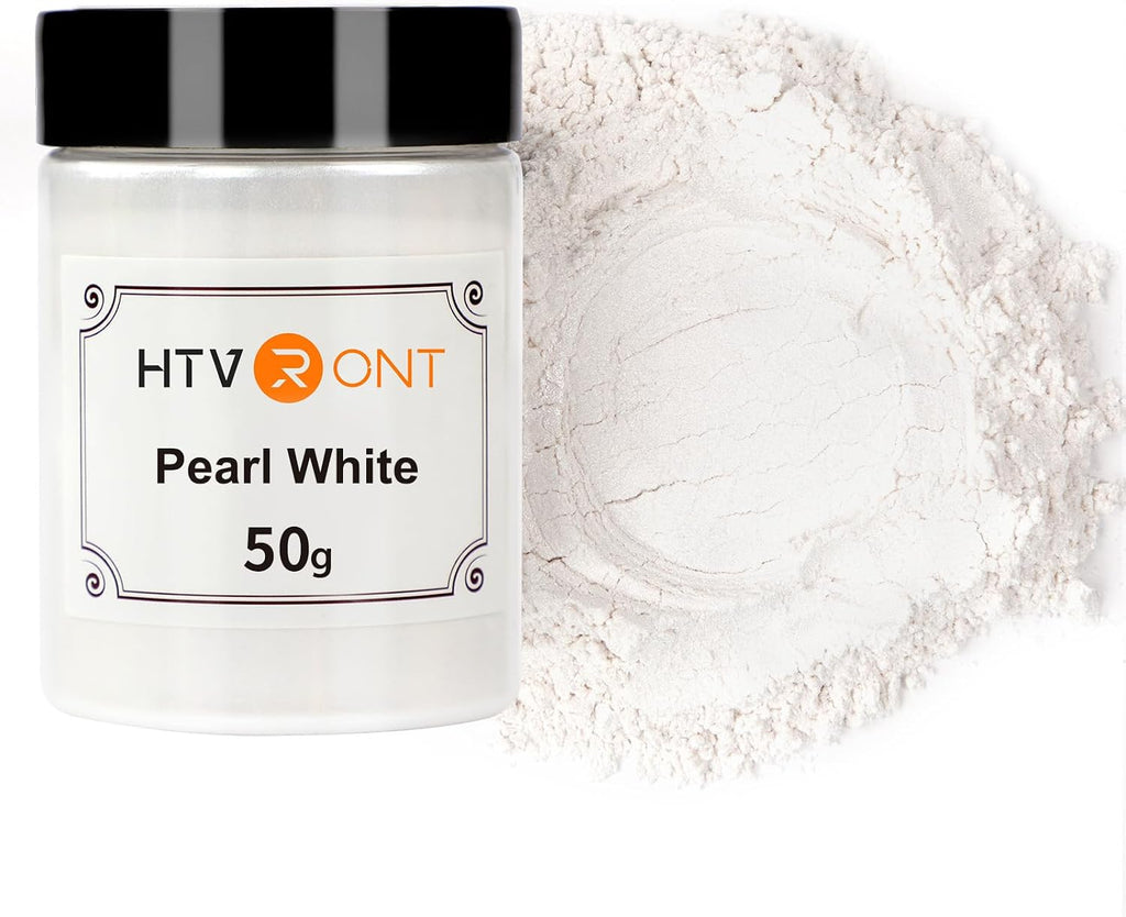 Pearl White Mica Powder for Resin - 1.7oz/50g Epoxy Pigment Dye | Cosmetic Grade Mica Powder for Soap Making, Candle
