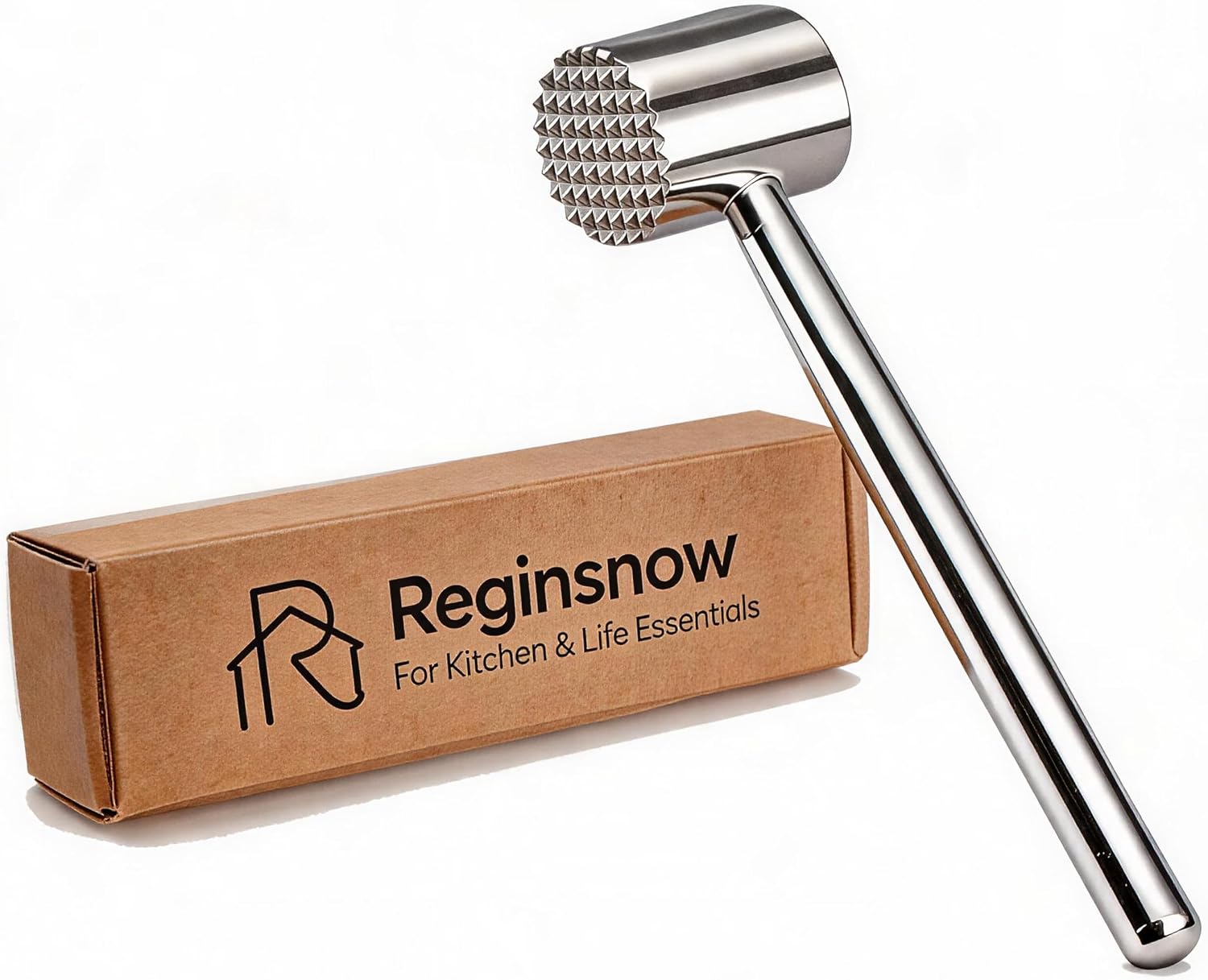 Stainless Steel Meat Tenderizer 18/8 Food Grade Kitchen Mallet Steak Pounder Flatterner for Beef and Poultry