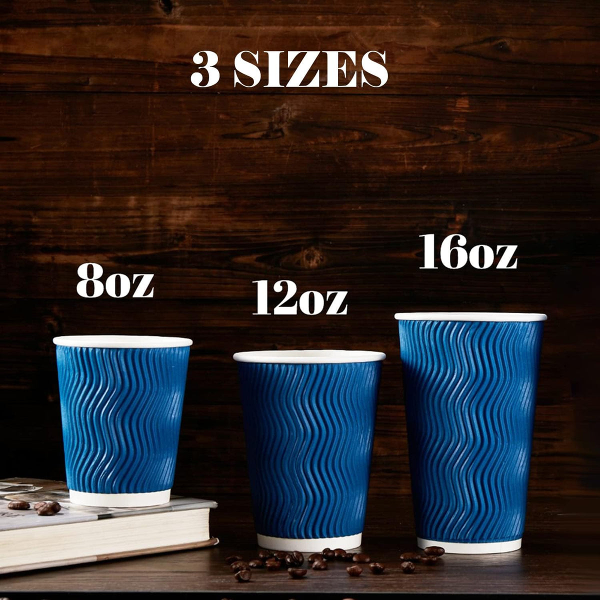 Coffee Cups 12 oz 120 Pack Disposable Paper Coffee Cups Insulated
