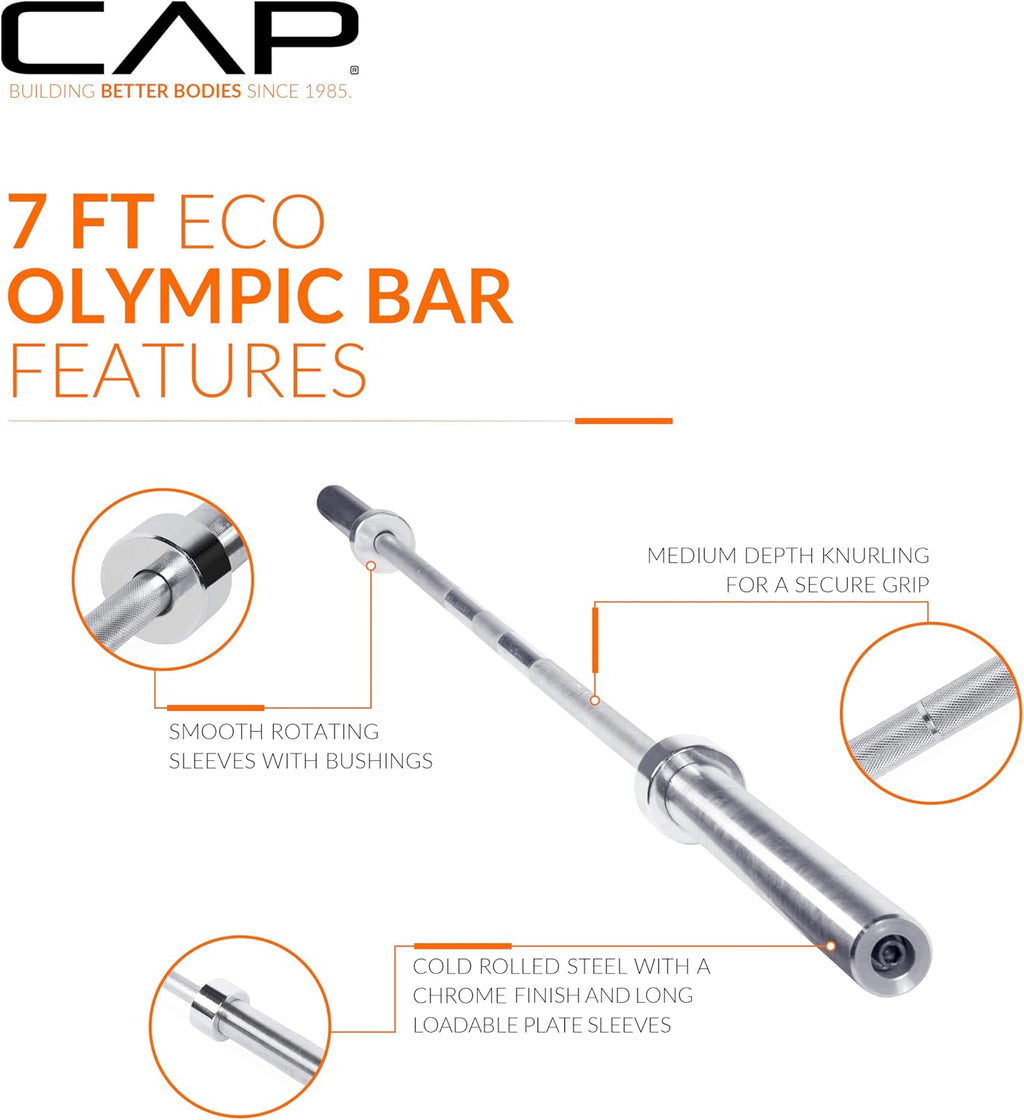 Olympic Weight Set with 7ft Barbell & Bumper Plates | 160-370 lbs | Multiple Options