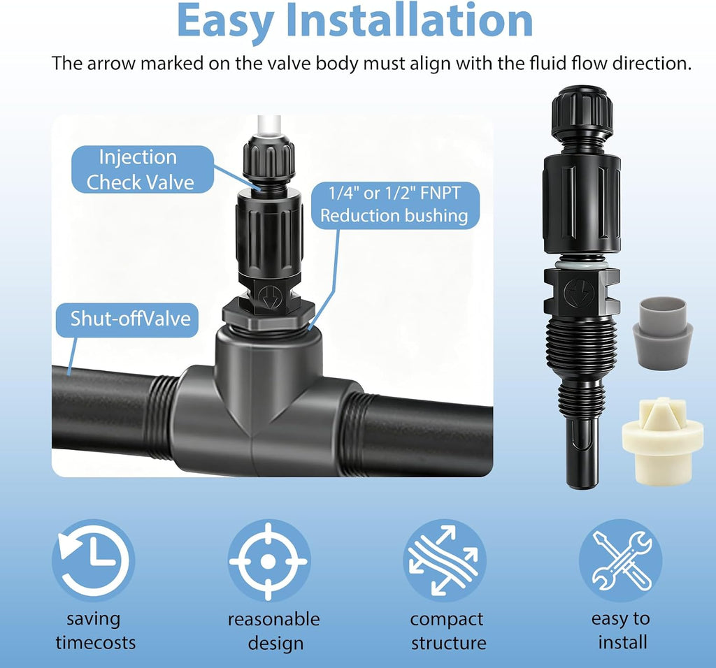 1/4-Inch UCDBINJ Injection Check Valve for Stenner Pumps, 2 Pack