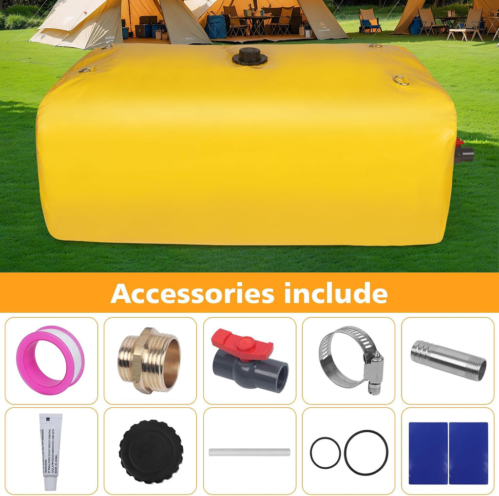 Water Tank 63 Gal/240L Foldable Water Storage Bladder for Outdoor | Portable Large Capacity Soft Water Bag
