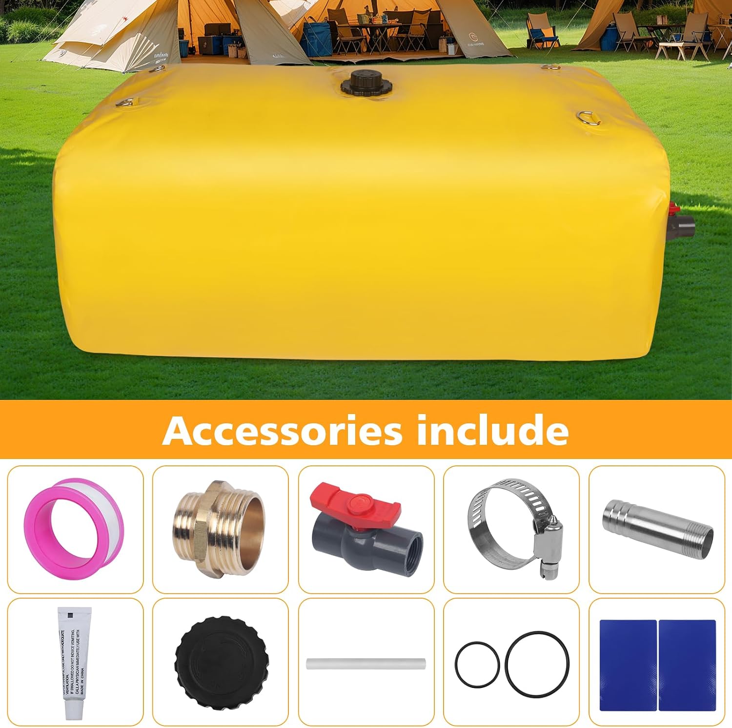 Water Tank 63 Gal/240L Foldable Water Storage Bladder for Outdoor | Portable Large Capacity Soft Water Bag