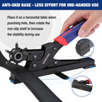 Leather Hole Punch Tool, Desktop Rotary Puncher with 6 Punch Sizes