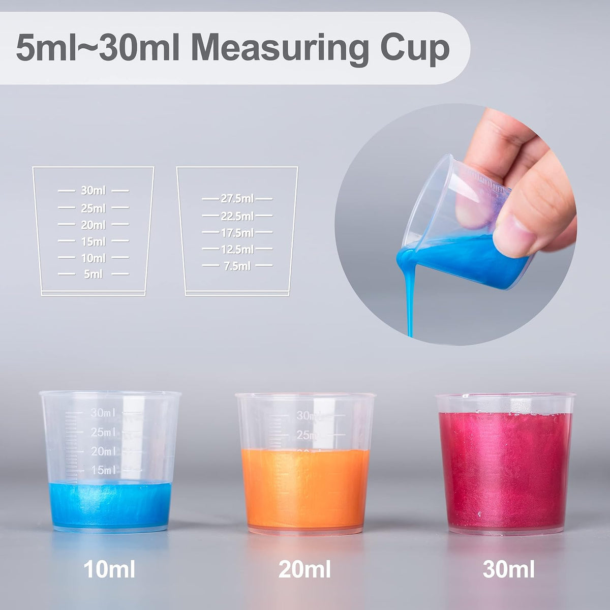 30 ml Epoxy Mixing Cups, 200-Pack, with 50 Wooden Sticks