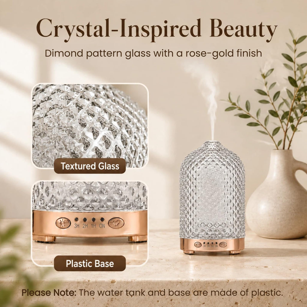 Essential Oil Diffuser for Home, 120ML Dimond Glass
