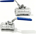 1/2'' Stainless Steel 304 Ball Valves, 2Pcs, NPT Female