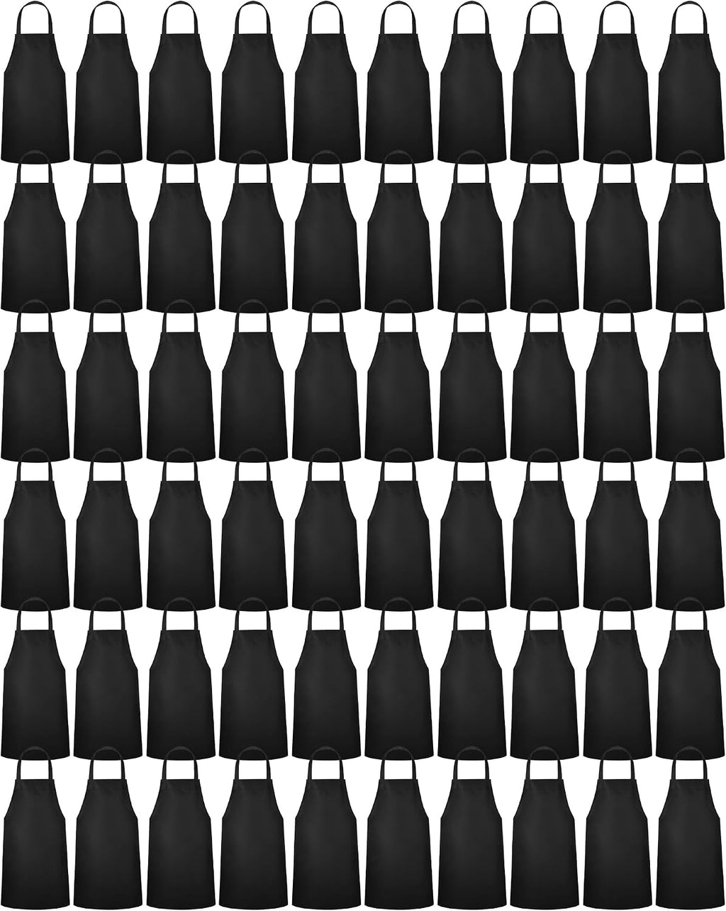 36 Pack Bib Aprons Bulk Plain Aprons, Black
