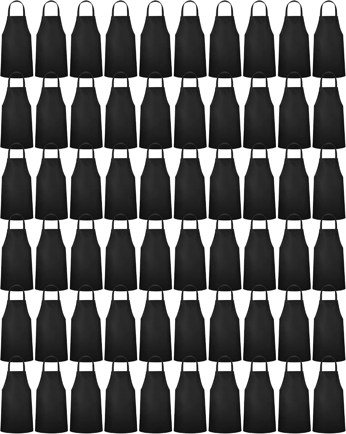 36 Pack Bib Aprons Bulk Plain Aprons, Black