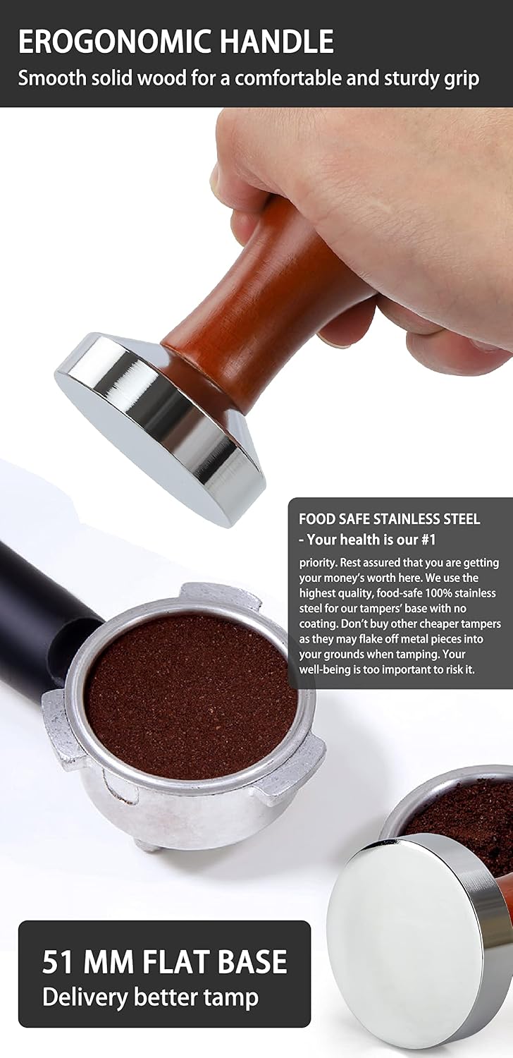 51mm Espresso Tamper-Premium Barista Coffee Tamper Coffee Tamper Classic Series Stainless Steel Espresso Tamper