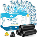 Portable Toilet Bags Poo Waste Gel Set, 30 Count 10 Gal Camping Toilet bags with drawstring and 30 Pack 0.53 Oz each