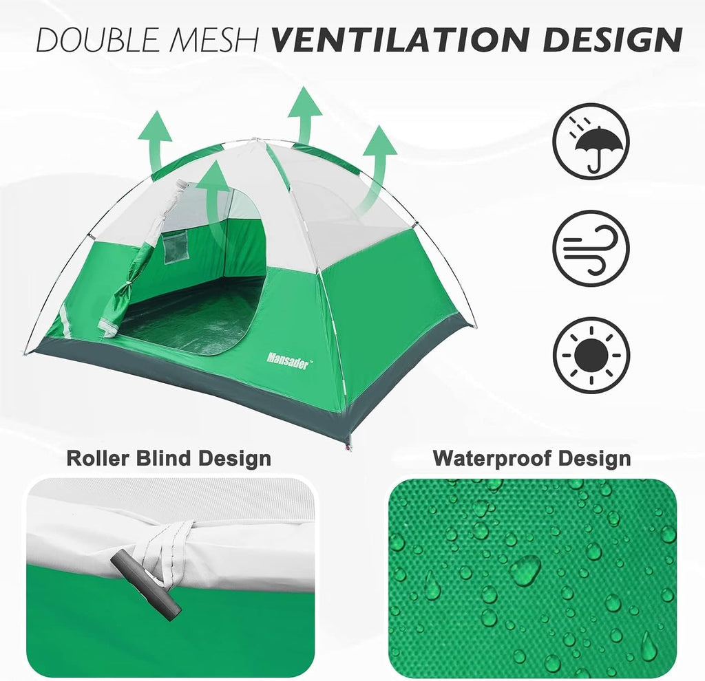 Camping Tent, Waterproof 2/3/4 Person Tents for Camping, Lightweight Easy Set Up Outdoor Hiking Tent Backpacking Tent