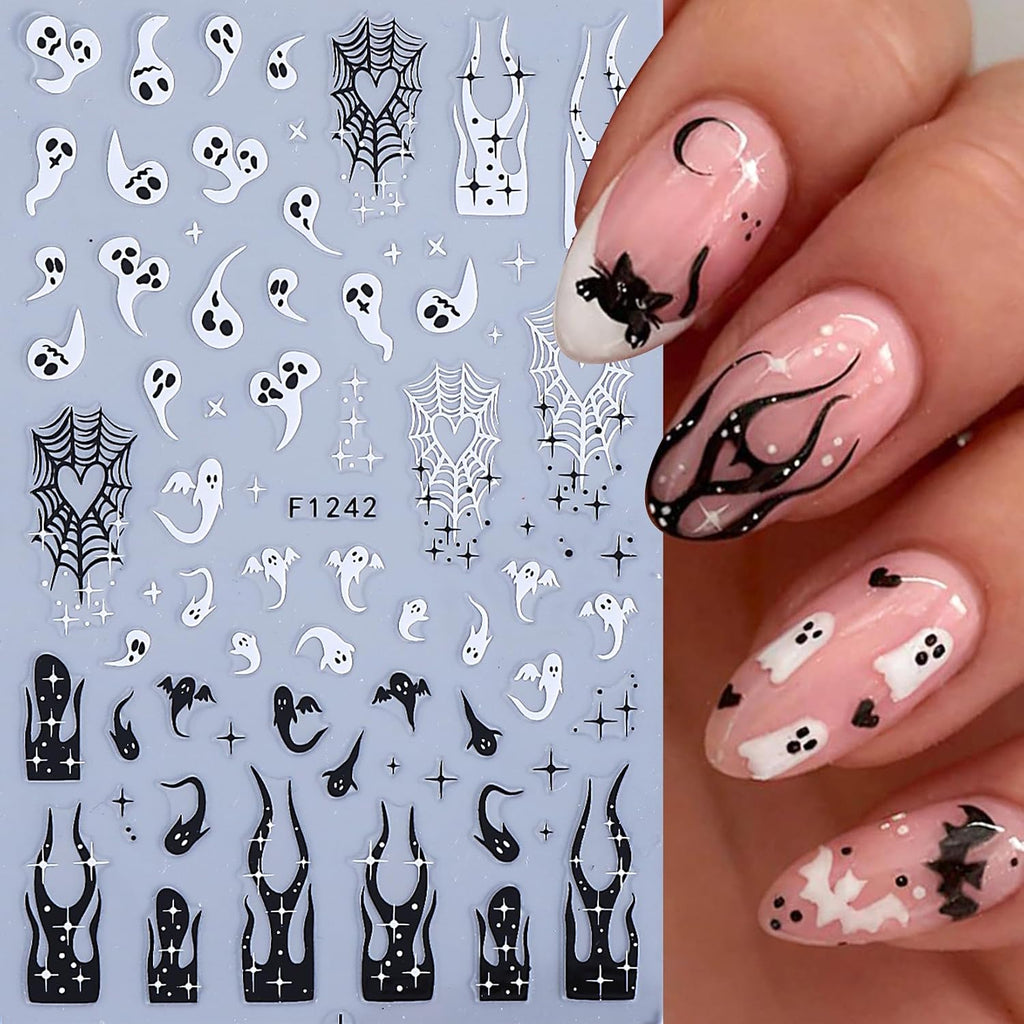 10 Sheets Gothic Halloween 3D Nail Stickers Decals for Nail Art Decoration
